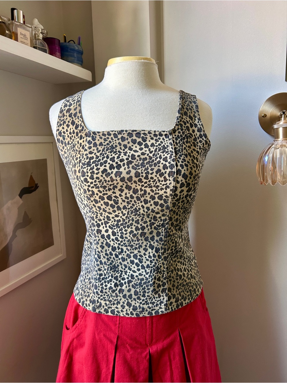 Vintage cheetah print tank top